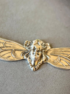 Art Nouveau Butterfly Woman necklace in Sterling Silver