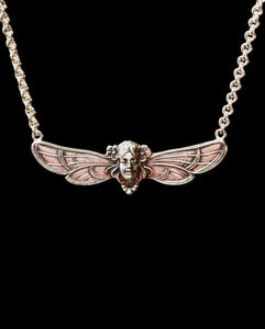 Art Nouveau Butterfly woman necklace in sterling silver