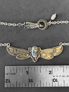 Art Nouveau Butterfly Woman necklace in Sterling Silver